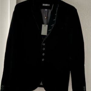 John Varvatos Men's Luxury Black Velvet Blazer
